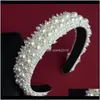 Moda acessórios para o cabelo do casamento pérola headband para a noiva faixas de cabelo de cristal branco jóias acessórios para o cabelo 6tobq gjncw
