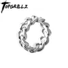 TOPGRILLZ 2021 Glänzende Kubanische Ringe Edelstahl Ring Hip Hop Mode Herren Schmuck Zubehör Für Party Geschenk