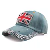 Britische Flagge Baseball -Kappe für Männer Frauen Baumwolle Snapback Hut Unisex Strass -Hip Hip Hop Caps Gorras Casquette