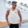 Muscleguys Summer Fashion Knitted Fitness Tank Top Men Sports Sleeveless T-Shirt Stripes Slim Fit Vest Knitting Gym Clothing 210421