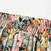 Długa plisowana spódnica Kobiety Wiosna Lato Koreański Elegancki Purpurowy Kwiatowy Wysokowy Waist Sun Szkoła Maxi Kobieta 210421