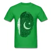 Men's T-Shirts Pakistan Flag Fingerprint Tops Men Tee Loose Style T Shirt Summer Hip Hop T-shirt Unique Clothing Cotton Tshirt Green