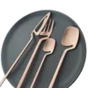 24Pcs Matte Colorful Cutlery Set 1810 Stainless Steel Dinnerware Flatware Knife Fork Tea Spoon Dinner Silverware Home Kitchen Tab7777902