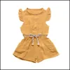Rompers Jumpsuits&Rompers Baby & Kids Clothing Baby, Maternity Newborn Solid Color Romper Toddler Ruffle Flying Sleeve Jumpsuits Summer One-