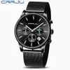 Crrju повседневная сетка пояса мода хронографа кварцевые золотые часы лучшие бренд роскошный водонепроницаемый дата часов Relogio Masculino 210517
