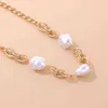 Kmvexo minimalistisk barock oregelbunden pärla choker halsband för kvinnor patchwork kubanska kedjor halsband 2021 mode krage smycken