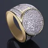 Mens Hip Hop Gold Rings Jewelry Fashion Iced Out Ring Simulation Diamond Rings For Men2993