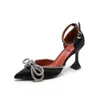 Women's Sandals Pointed High Heels Early Spring Butterfly Flower Baotou Hollow Wine Cup Heel Sandal