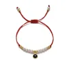 Charm Bracelets 2021 Classic Round Eye Imitation Pearl Women Bracelet Colorful Pave CZ Braided Macrame Bead Rope For Jewelry Gift