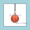 Keychains Fashion Aessories 1Pcs 3 Styles Football Basketball Golf Ball Pendant Keyring Sports Metal Keychain Car Key Chain Ring Drop Delive