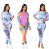 Due pezzi Set Tracksuit Donne Festival Abbigliamento Caduta invernale Top + Pant Sweats Suits Neon 2 Outfits Set di corrispondenza Plus Size 210525