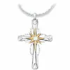 Choucong Brand Cross Pendant Vintage Smycken 925 Silver Fill Pave White Sapphire CZ Diamond Gemstones Eternity Clavicle Halsband för älskling