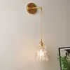Japonês Pendurar Sconce Lâmpada de Parede Vidro para Casa Quarto Decoração Montada Moderna Levada Leitura Luz Luz Luminárias Ferro E27 210724