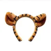 Tiger Ear Headband Leopardo Leopardo Acessórios De Cabelo Hoop fofo Simulative Zoo Animal Festa de Festa de Aniversário Férias Cosplay Photo Photo