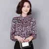 Fashion Silk Blouse Women Long Sleeve Tops and Autumn Print Turtleneck Plus Size Clothing 6490 50 210521