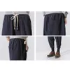 Casual Pants Sporty Men Solid Color Ankle Tied Drawstring Pockets Drop Crotch Hip Hop Pants X0723