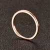 Bröllopsringar 1,5 mm Band Solid Rose Gold Half Round Stacking Stapble Ring for Women