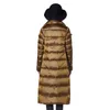 FTLZZ, chaqueta larga de plumón de doble cara para mujer, abrigo de plumón de pato blanco de invierno, Parkas cálidas con doble botonadura, prendas de vestir para la nieve 210819