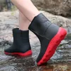 Winter Middle Tube Mens Waterproof Shoes Add Fur Keep Warm Non-slip Rain Boots Slip On Resistant Safety Rubber Shoes Size 39-44