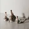 Nordic Art Ballet Girl Resin Figure Ornaments Figurines Home Decoration Accessories for Living Room Ornaments for Home Decor 210727