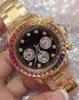 Men's Automatic Watch Classic Rainbow Diamond Bezel 40mm stainless steel fold buckle waterproof284B