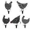 Easter Chicken Garden Decoration Plastic Hen Gardening Ornaments Yard Acrylic Art Outdoor Backyard Lawn Hollow Out Animal Shape Decor JY0337