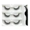 3 Pairs False Mink Eyelash Set Self Adhesive Eyelashes Natural Thick Long Cross Eye Lashes Wispy Makeup