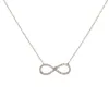 Plain Infinity Symbol Handmade Necklace Solid 925 Sterling Silver Turkish Women Jewelry