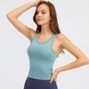 L-140 Yoga Tops Breathable Training Shirts Fitness Outfit Sexy Vest Quick Dry Short T Slim fit Women Tank With Cups Shockproof Sports Underwear