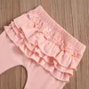 0-3y outono primavera toddler nascido bebê bebê menina conjunto bonito letra careta babados calças roupas 210515