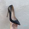 Scarpe da donna alla moda Tacchi a spillo sexy Lady High Heels 12cm stampati in pelle di serpente nera