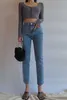 WOMENGAGA Jeans da donna Autunno Vita alta Slim Slimming Stretch Tight Bave Pantalone alla caviglia ZJEQ 210603