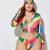 Damenbadebekleidung Sexy Pulsgröße 3 Stück Bikini Set Badeanzug für Frauen Hohe Taille Große Monokini Baden 2021 Strand