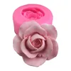 Rose fleur bougie Silicone moule Fondant savon 3D gâteau moule Cupcake gelée bonbons chocolat décoration outil de cuisson moules 1221791