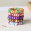 7 Colors Fabric Telephone Wire Hair Band Gradient Mermaid Glitter Ponytail Holder Elastic Phone Cord Line Hair Tie Hair Accessorie5904634