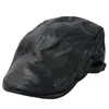 Berets Winter Unisex Genuine Leather Duckbill Boina Thin Hats For Men/Women Leisure Black/Brown 54-61cm Fitted Cabbie Bonnet Davi22