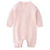 Bodysuit 2pcs 여자 아기 롬퍼 니트 신생아 모자 어린이 면화 옷을 입은 신생아 면화 유아 점프 슈트 5003552