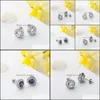 Other Earrings Jewelry Solid Sterling Sier S925 Stud Simple Sweet Sun Flower Ear Female White Gold Wedding Ew08 Drop Delivery 2021 I4Sif