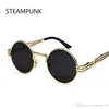 Steampunk Designer lunettes de soleil hommes métal rond nuances mâle clair lunettes de soleil pour femmes Hip Hop Steam Punk lunettes de soleil pour femmes rose4639714