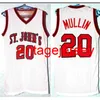 Ron Artest # 15 Maillot de basket-ball Chris Mullin # 20 Walter Berry # 21 St. John's Retro Hommes cousus avec numéro personnalisé et nom