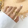 A-Z 26 Letter Open Rings Gold Color Metal Adjustable Opening Ring Initial Name Alphabet Punk Vintage Statement Rings Party Jewelry For Men Women