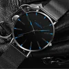 Wristwatches Minimalistyczne Mężczyźni Ultra Cienkie zegarki Prosta Biznes Ze Stali Nierdzewnej Pasek Kwarcowy Zegarek Relogio Masculino