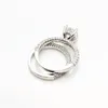 Set Ringen Voor Vrouwen Paar Ring Zirconia Eenvoudige Klassieke Sieraden Bruids Bruiloft Verloving Drop 1536 Band206d