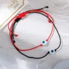 Handgemaakte Evil Blue Eye armbanden set met kaart rood zwart koord armband bescherming geluk amulet voor vrouwen mannen familie vrienden