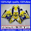 Fairings for Honda CBR 600F2 600 F2 FS CC 600CC 600FS 91-94 karosseri 34NO.9 CBR600CC CBR600F2 91 92 93 94 Gul svart CBR600 F2 CBR600FS 1991 1992 1993 1994 OEM Bodys