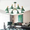 Chandeliers levou E27 lâmpadas candelabro verde cinza branco cinza teto de cozinha pendurado luz para sala de estar sala de jantar luminárias de iluminação