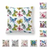 15 style Butterfly pillow case spring series encrypted peach skin velvet style pillow cover sofa car cushion cover T2I52768