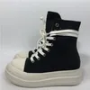 Owen Seak Kadınlar Kanvas Ayakkabılar Lüks Eğitmenler Platformu Çizmeler Lace Up Sneakers Rahat Yükseklik Artan Zip Yüksek Üst Siyah Ayakkabı 210914
