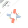 Ongles acryliques courts mignons 24 pièces presse carrée sur Orange couverture complète ongles artificiels mat faux ongles pour femmes et filles