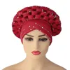 Afrikanisches Muster Headwrap Vorgebundene Motorhaube Turban Knoten Beanie Mütze Hut Auto Gele Indische Robe Africaine Femme 211119